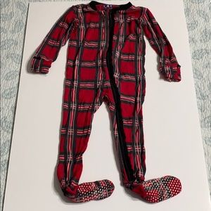 Kickee Pants Zipper Christmas Plaid Pajamas 9-12mo